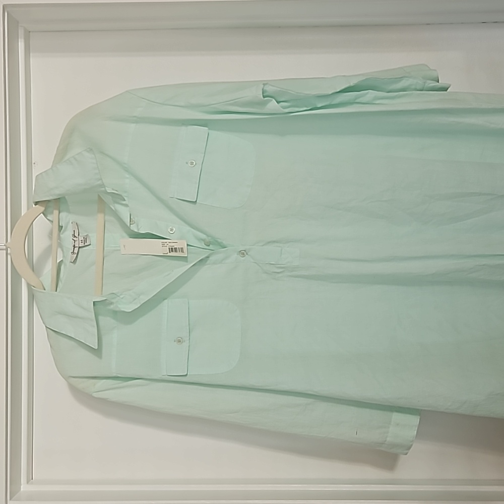 JENNIFER AND GRACE SEA GREEN  HANKERCHIEFF WEIGHT BLOUSE